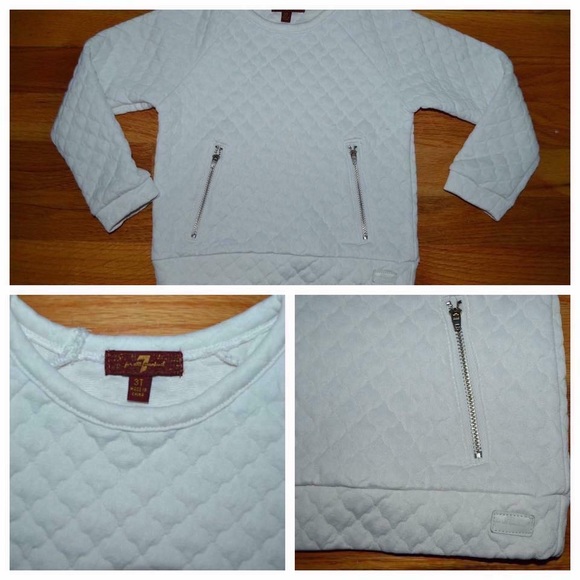 Toddler girls quilted 7 For All Mankind sweatshirt, size 3T - Picture 1 of 4